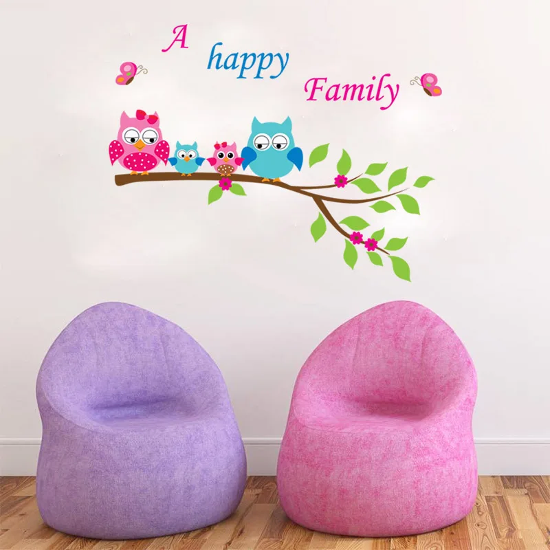 

Night Owl Wall Stickers Creative Infantile Wall Art DIY Bird Animal Home Decoration Accessories for Kids Room Kindergarten Decor