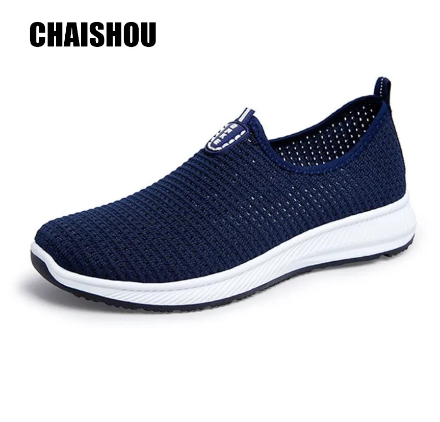 

CHAISHOU Breathable Men's Casual Shoes Summer Shoes Fashion Breathable Mesh Shoes Zapatos Hombre Plus Size 38-45 Footwear CS-173