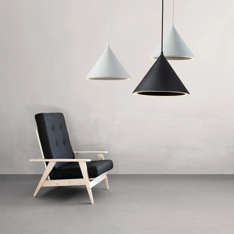 Nordic Aluminum Hanging LED Pendant Light Restaurant Energy Saving Suspension Pendant Lamp Contemporary LED Drop Cone Lights  (32)