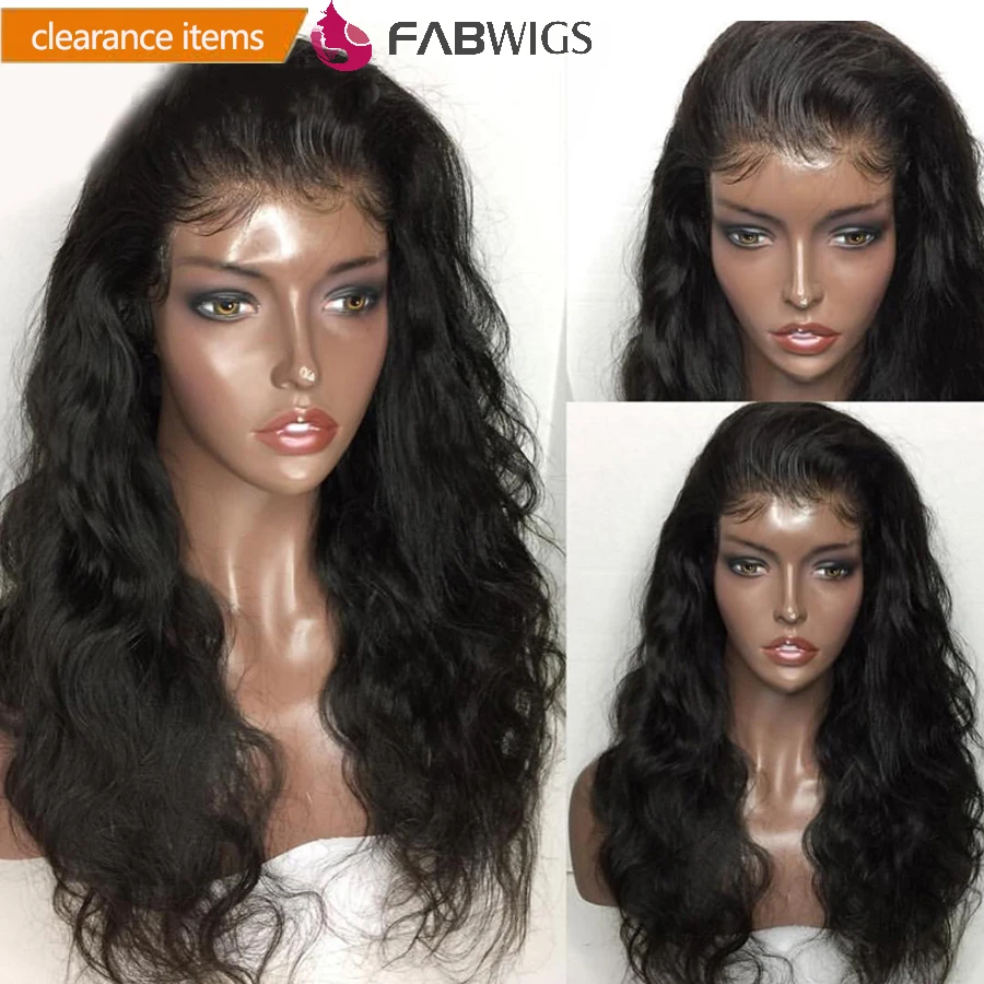 Fabwigs объемные волнистые кружевные передние человеческие волосы парики