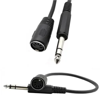 

10pcs 30cm Din 5 Pin Male to 6.35mm Female Socket Stereo Audio Cable For Microphone