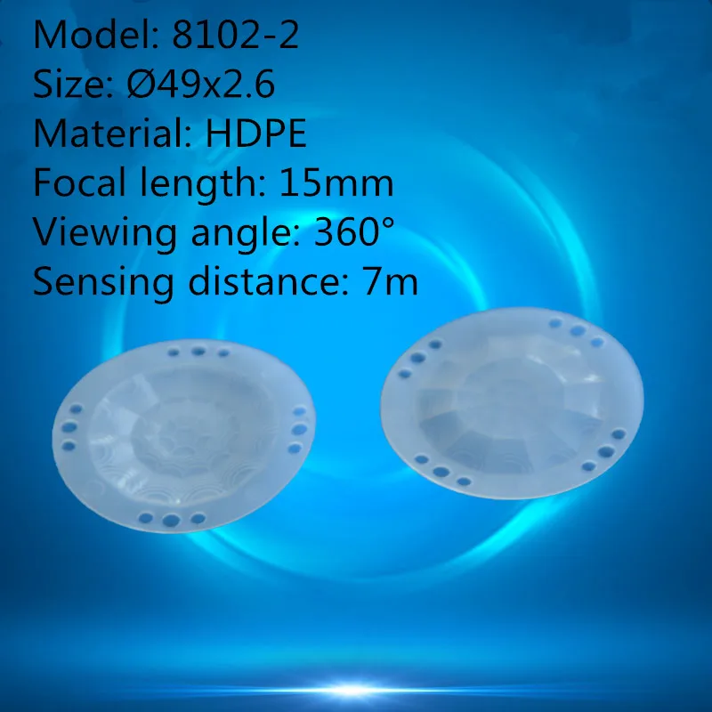 50 шт. 8102-2 куполообразная форма человеческого тела Инфракрасный датчик HDPE пластиковая линза Френеля 49*2,6 мм фокусное расстояние 15 мм