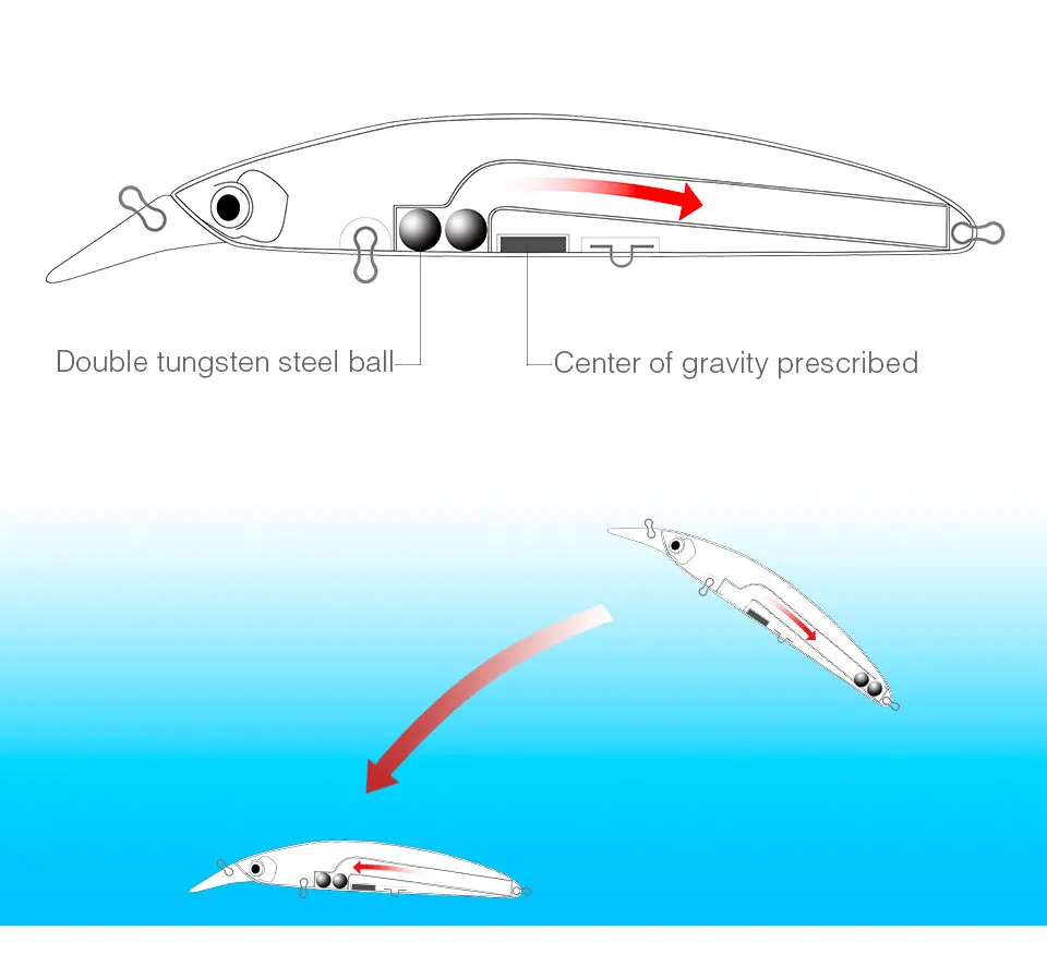 TSURINOYA для рыбалки приманки DW48 на высоком каблуке 11 см/20,5 г Deep 1,5 м плавающий воблер типа Минноу Бас искусственная наживка для рыбалки жесткие приманки