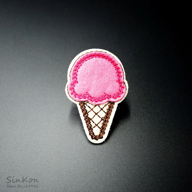 

Ice Cream (Size:4.3x3.1cm) Badges Cloth Jeans Cowboy Patch Clothes Down Jackets Decoration Applique