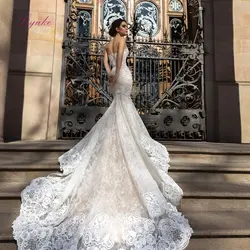 Liyuke Русалка женился свадебное платье 2019 Белый подъюбник для девочек в цветочек вуаль брак клиент сделал размер Бесплатная доставк
