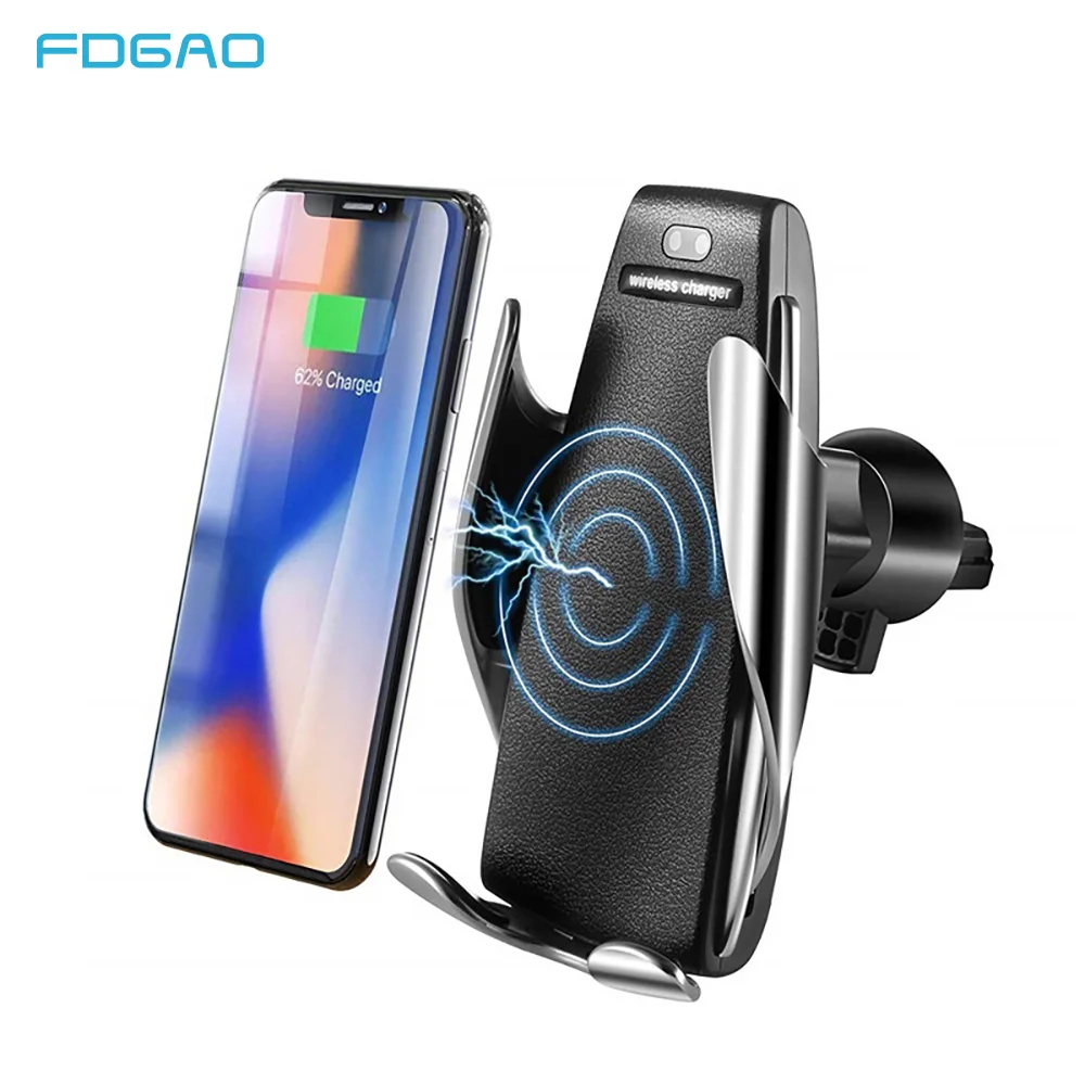 

Automatic Clamping Wireless Car Charger Air Vent Phone Holder Fast Charging Mount Bracket For iPhone XS XR X 8 Samsung S10 S9 S8