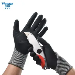 Duogeili Universial Five-level Anti-cutting Safety перчатки нитриловые резиновая перчатка Sandy Dipped Cut Resistant HPPE Рабочие Перчатки
