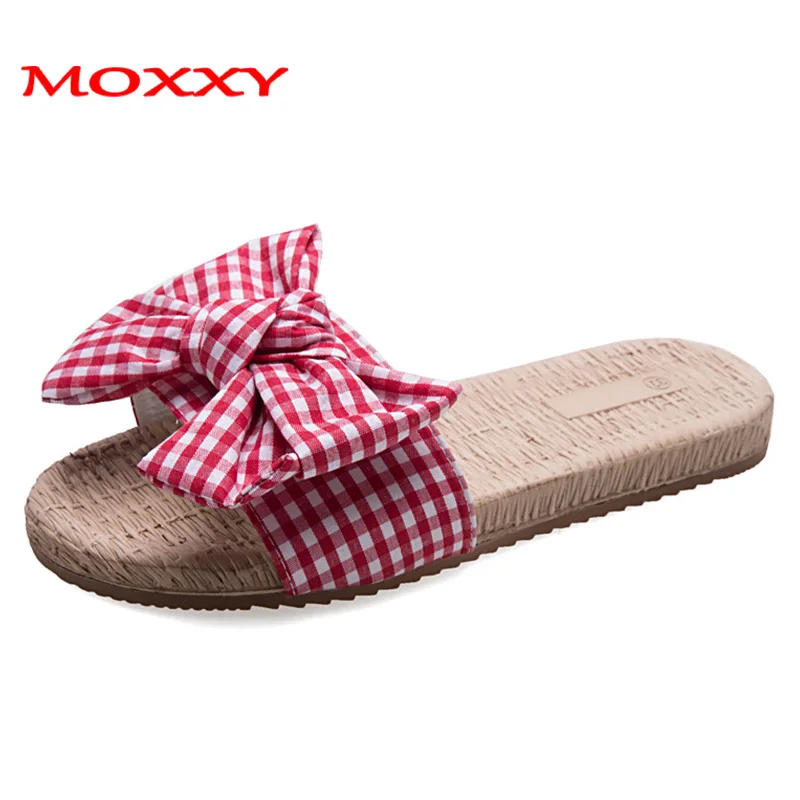 

Cute Bow-knot Sandals Women Summer Shoes Woman Flat Slipper Sildes Women Flip Flops Ladies Home Indoor Slippers chaussures femme