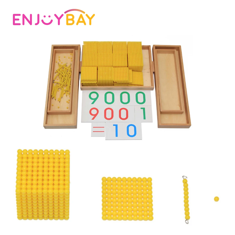 

Enjoybay Wooden Box Decimal Montessori Game Number Counting Decimal Teaching Toy Early Learning Educational Math Toy for Kids