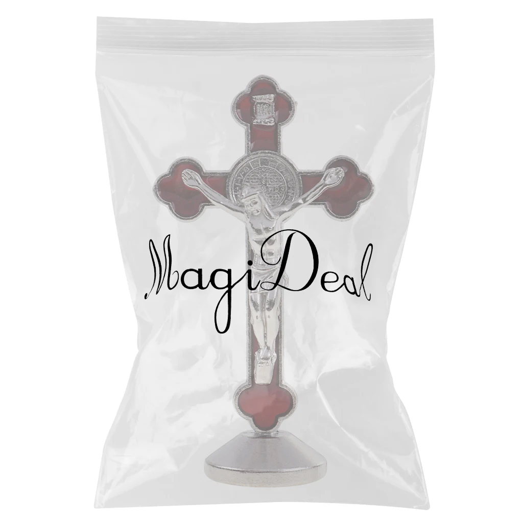 Durable Magnetic Bottom Cross Statue Crucifix Jesus Christianity Accessory for House Chapel Decoration Crafts