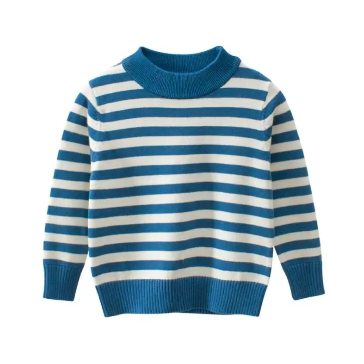 Children Sweater Cotton Twisted Knit sweater Kids Boys Sweaters Casual Baby Knitwear Sweater Autumn Winter Kids Pullover - Color: Blue