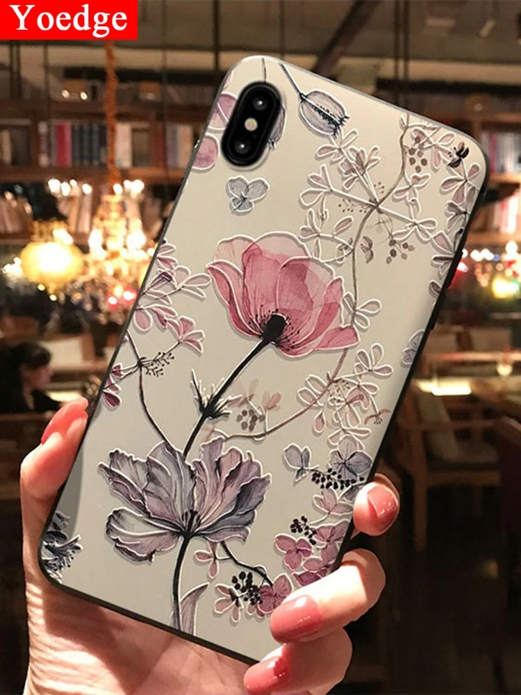 Чехол из ТПУ с 3D цветами для Samsung Galaxy S10 S10e S8 S9 Plus M20 A50 чехол J3 J4 J5 J6 J7 J8 A5 A8 A9 2017 2018