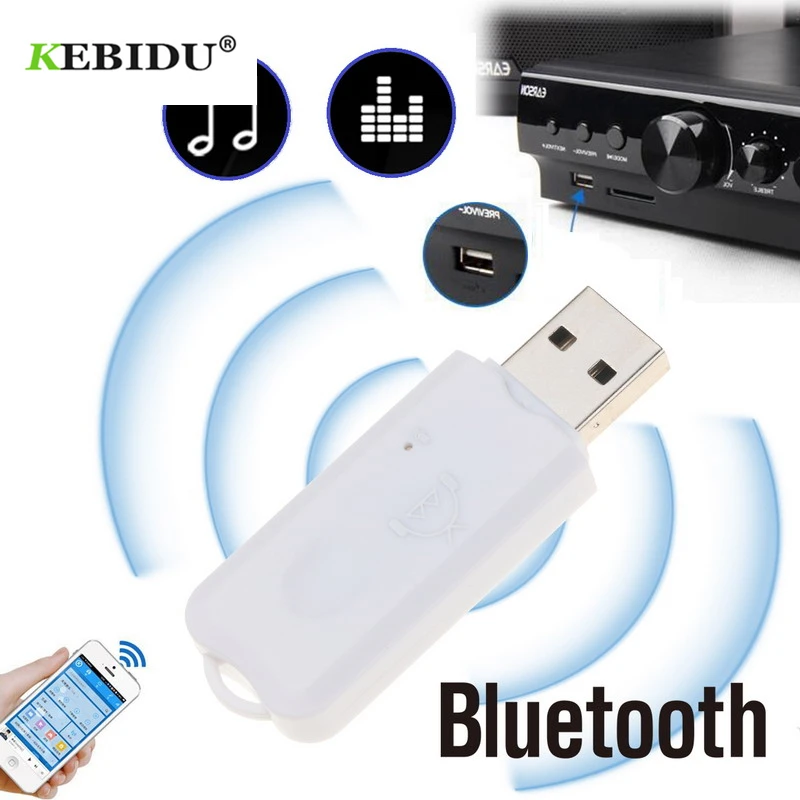 

Kebidu Handfree USB Wireless Bluetooth 5.0 Music Audio Receiver Adapter for Speaker for iPhone 6 for Samsung S5 for HTC for SONY