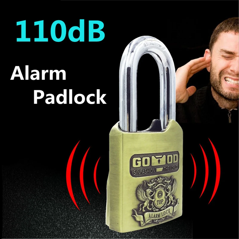 

110dB Alarm Padlock Waterproof Siren Security Electronic Lock Disc Brakes Bicycle Smart Locks for House Motorcycle Bike Scooter