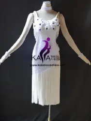 KAKA-L1570, Женская Одежда для танцев, латинское платье c бахромой для девочек, платья для сальсы, танго, Самба Румба Чача платье