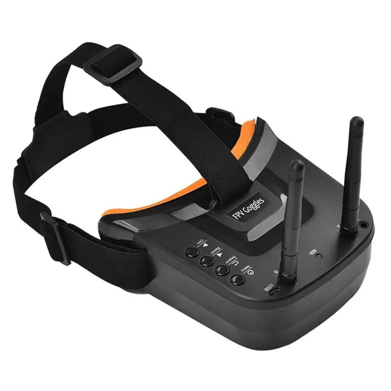 ABGN Hot-Mini FPV Goggles 3 дюйма 480x320 дисплей двойная антенна приема 5,8G 40CH с батареей для RC FPV Racing Drone Quadc - Цвет: Black