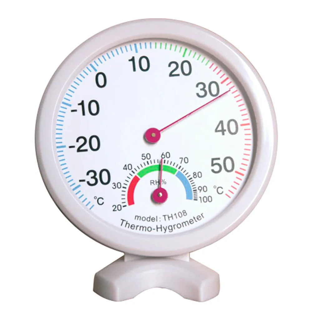 

Mini Round Clock-shaped Indoor Outdoor Hygrometer Humidity Thermometer Temperature Meter Gauge l