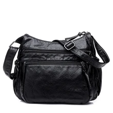 Винтаж Мода Crossbody сумка Для женщин клапаном PU кожаная сумка мешок основной роковой дамы сумка Длинный ремень женский клатч