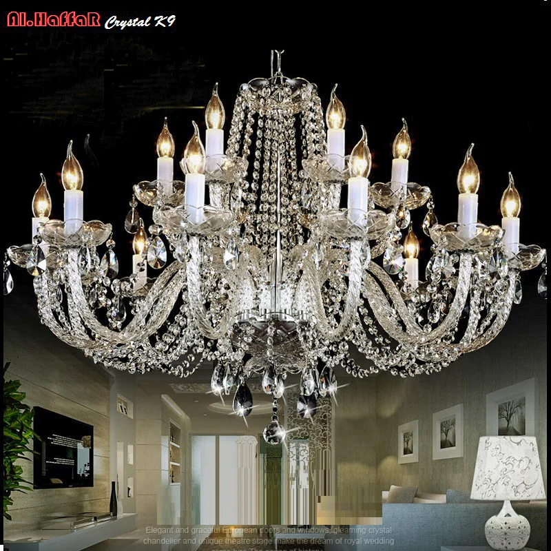 Modern Crystal Chandelier Lighting Luxury Clear crystal Chandeliers Lamp Suspended Light Lustres De Cristal Lamp Hotel