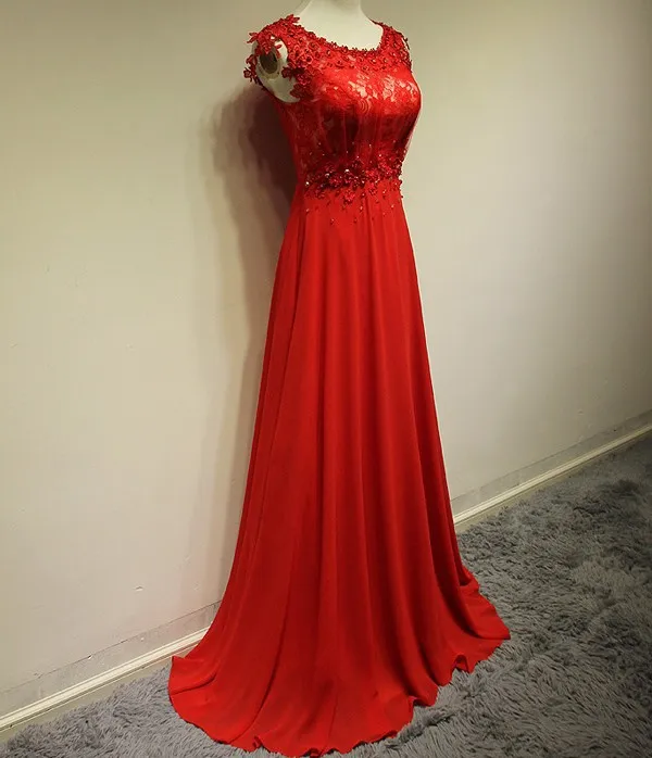 Дешевые женщины летнее платье кружева vestido де феста халат де вечер новая мода красного длинные вечерние платья
