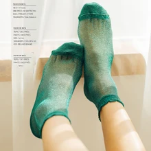 SP& CITY цветные тонкие летние короткие кружевные носки с вырезами Женские Прозрачные блестящие короткие носки из стекловолокна Harajuku Art низкие носки