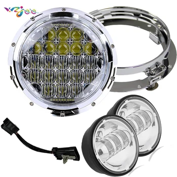 

WZJOO 7Inch Round 5D Newest Design 130w headlight + 2pcs 4.5" Passing Fog Light Set for Light Passing Lamp For Road Motorcycle