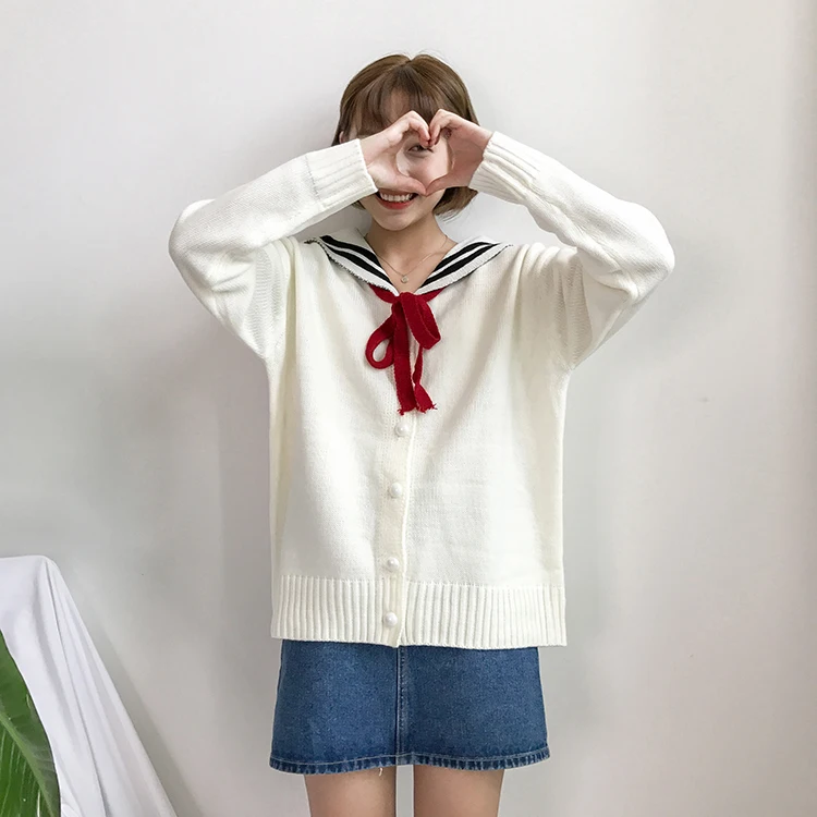 Женские свитера Kawaii Ulzzang, свитер для колледжа с бантом из ленты, вязаный свитер с вышитыми буквами, женская одежда Harajuku для женщин