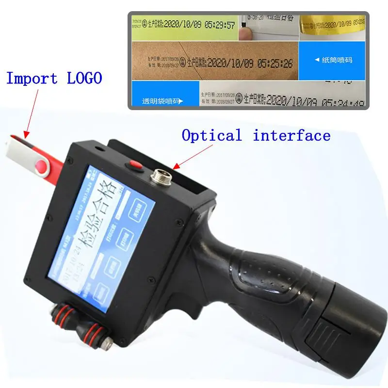 

Upgraded version 550 foam loaded with ink cartridges Portable handheld intelligent data encoder printer inkjet printer LED