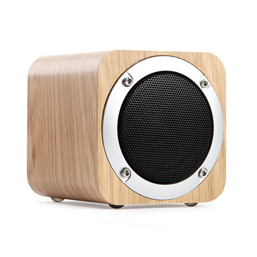 Портативный деревянный беспроводной Bluetooth динамик сабвуфер Altavoz Стерео FM радио 4 0