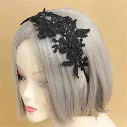 Haimeikang Мода готический стиль кружева ручной работы цветок оголовье для Женская мода женские украшения для волос головной убор Головные