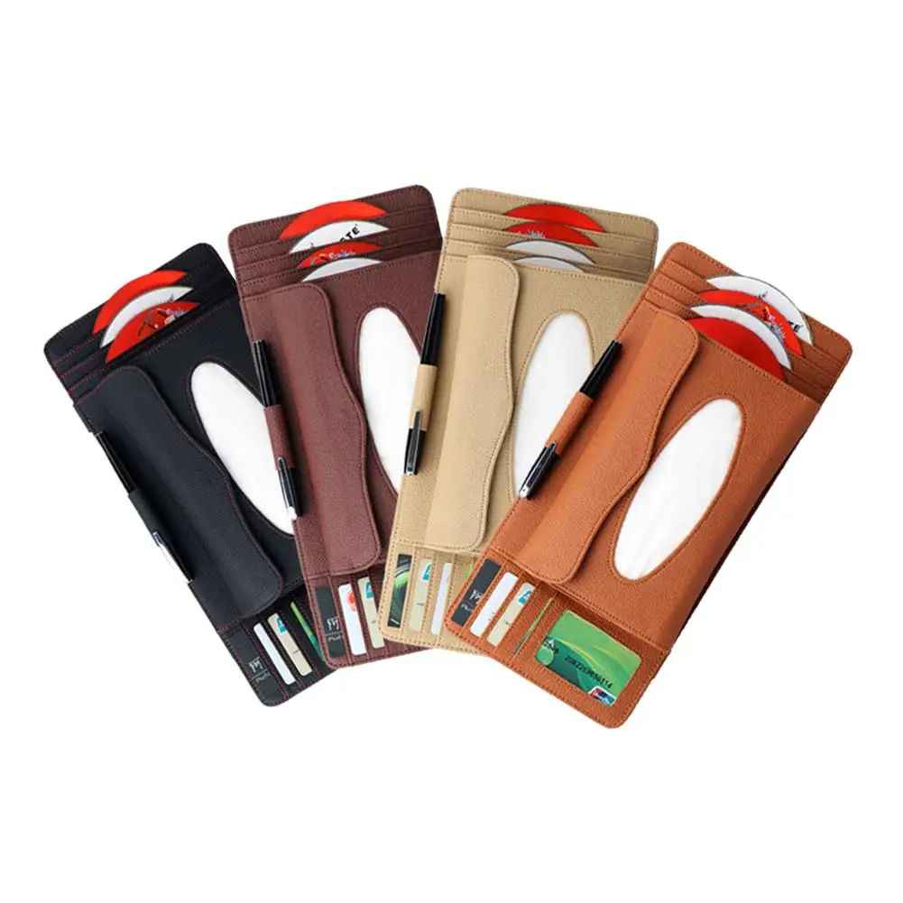 

High Quality Sun Visor Multifunctional Car Tissue Box CD Storage Box Card Pocket Three-in-one Sun Visor Auto Accessories