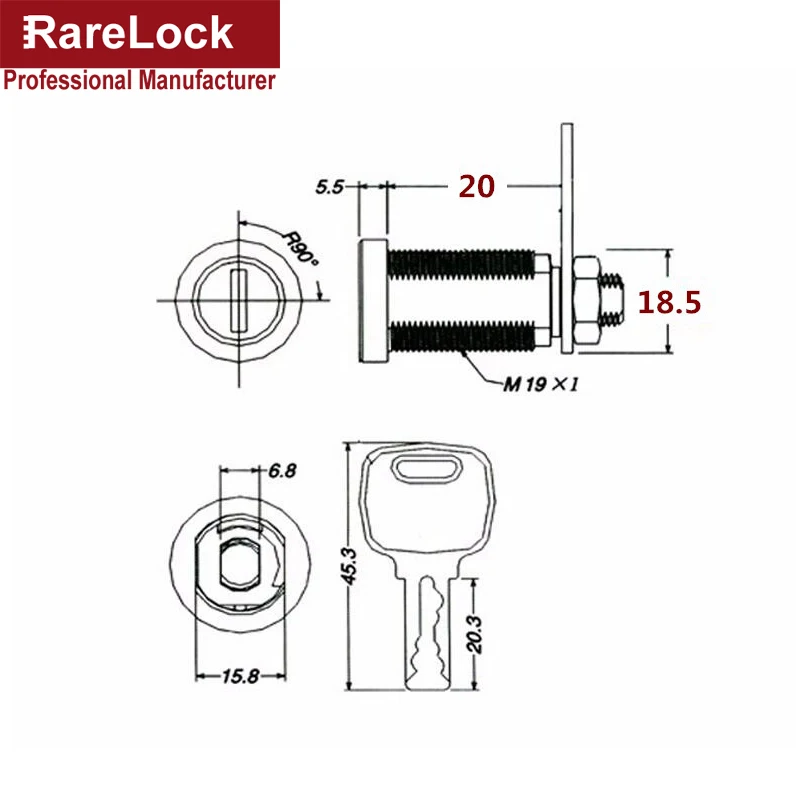 Rarelock высокий замок безопасности для шкафа ATM кассовый ящик Сейф оборудование латунный ключ DIY мебельная фурнитура b a