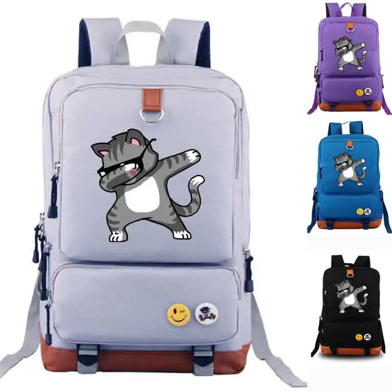 comprar Enxugando Gato Engraçado Legal Hip Hop Escola Mochilas de Lona Mochila Mochila de Viagem Mochila Mochila Diariamente