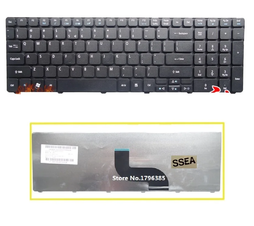 Клавиатура для ноутбука SSEA New US английская клавиатура Acer Aspire 5736 5741 5750G 5733 5349 E443 5536 |