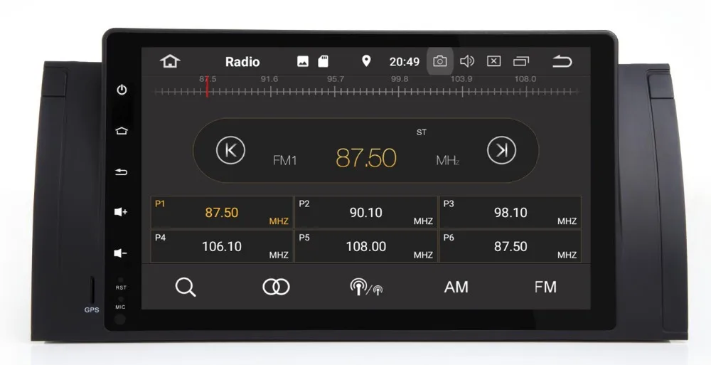 Excellent 4G lte Quad core Android 9.0 Car radio PC player for 5 Series X5 E39 E53 M5 with Radio WiFi BT Canbus support OBD2 DVR 2G RAM 1