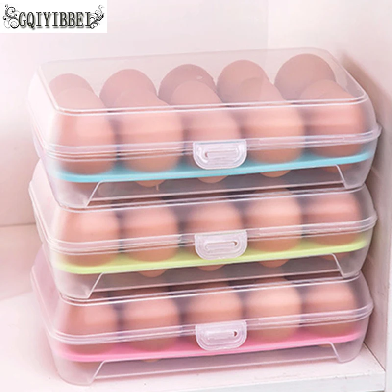 

GQIYIBBEI Can Be Stacked Refrigerator Egg Storage Box 15 Egg Care Kitchen With A Dust-Proof Food Storage Box