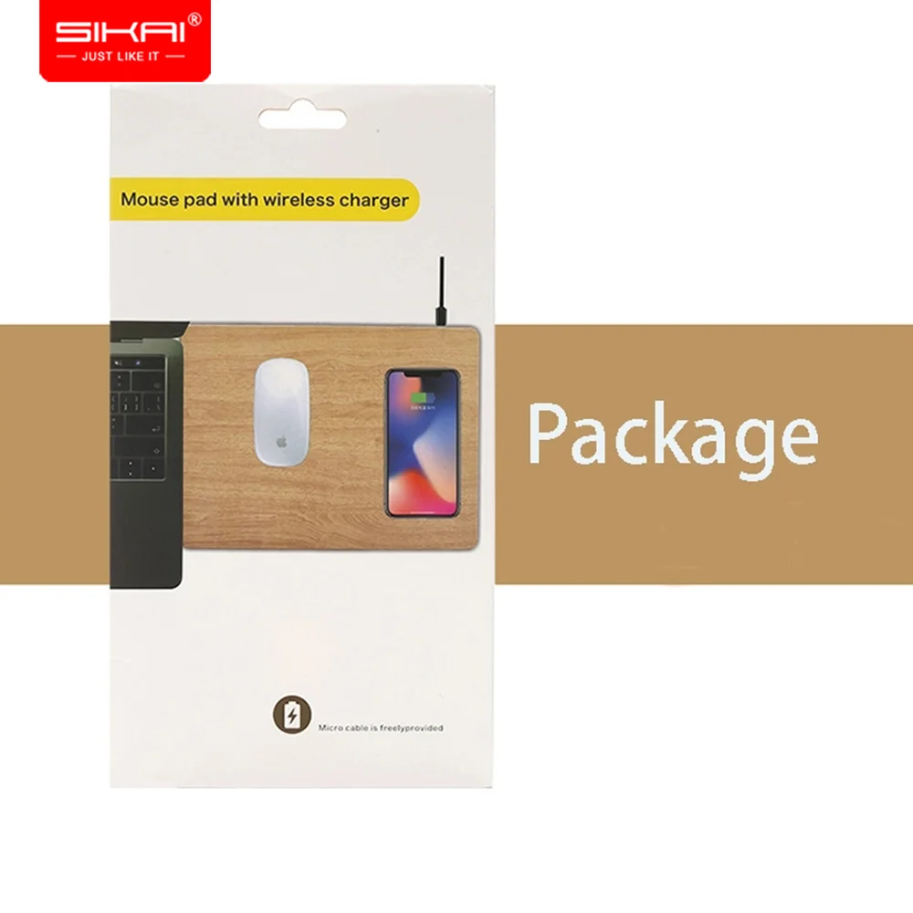 Беспроводное зарядное устройство для мобильного телефона Qi коврик для зарядки мыши коврик из искусственной кожи Коврик для мыши для iPhone X/XS для samsung Galaxy Note 8 - Тип штекера: Gray black