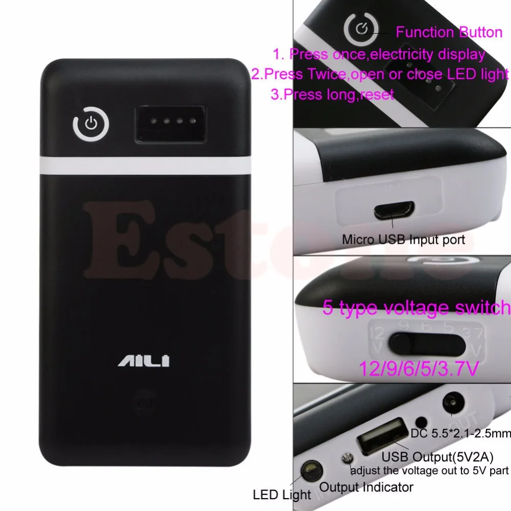 TCAM 3 6 V 5V 6V 9V 12V Мобильный блок питания USB 6x18650 Адаптер зарядного устройства|12v mobile