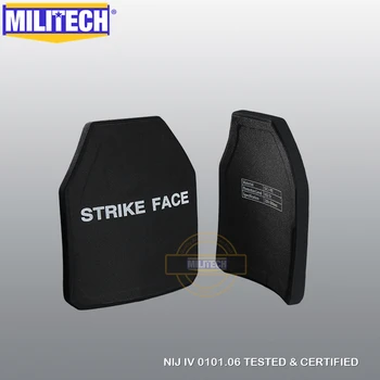 

MILITECH Two Pieces Set Multi Curve SIC & PE NIJ IV Bulletproof Plate Pair of NIJ Level 4 Stand Alone Ballistic Panels FREE SHIP