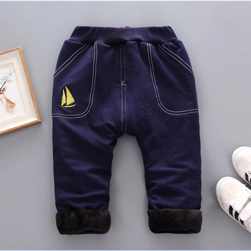 BibiCola boys winter pants children cotton casual velevt warm trousers