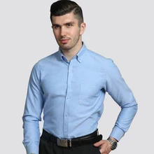 Новое прибытие мужские рубашки брендовая мягкая с длинным рукавом квадратный воротник регулярные полосатый/Твил Мужчин Мужская классическая рубашка Белый Мужской топы