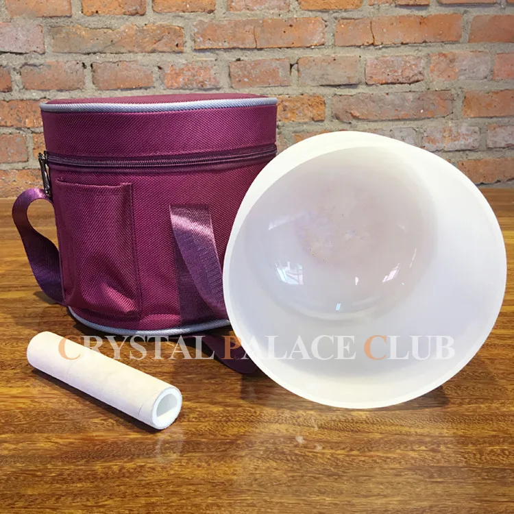 

12" crystal singing bowl with carrying bag suede mallet and rubber o ring for free