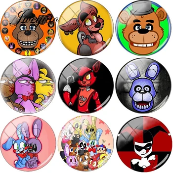 

JWEIJIAO Cartoon Rabbits Dog Mouse Bear Devil's Smile Art Pictures Glass Cabochon Dome For Keychain Earrings DIY Custom Gift