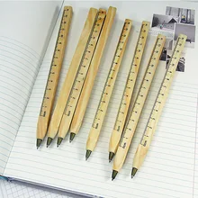 3 unids/lote hechos a mano nuevos de madera de Medio Ambiente gobernante Manual de diseño DIY bolígrafo multifunción bolígrafo