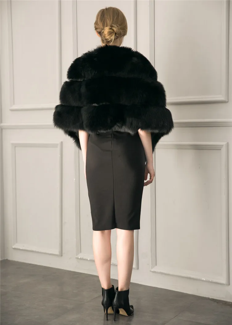 2018 Hcyo Korean version of the imitation of rabbit fur shawl imitation water mane fur grass cloak vest women's coat (5)
