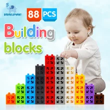DODOELEPHANT 88/138 unids Tamaño Grande Juguetes Ladrillos DIY Bloques de Construcción de Plástico Modelo de Aprendizaje Creativo Montaje Colorido Para los niños regalo