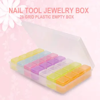 

28 Slots Diamond Painting kits Plastic Storage Box Nail Art Rhinestone Tools Beads Storage Box Case Organizer Holder Kit