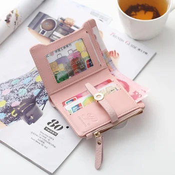 

2017 Latest Lovely Leather Small Women Wallet Fashion Girls Change Clasp Purse Money Coin Card Holders Kids Wallets Carteras