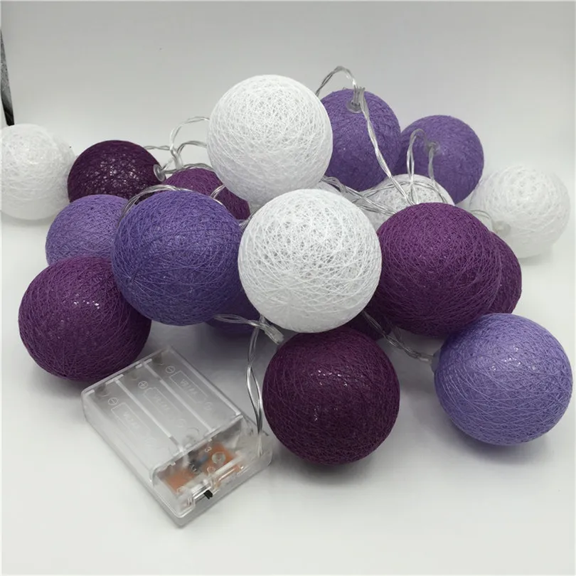 Lavender-Color-Series-Cotton-BALL-String-Light-For-Xmas-Feast-Table-Ornament-Light-Lamp-3M-Led (2)