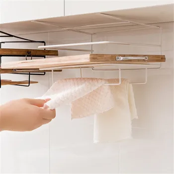 

Kitchen Towel Holder Cutting Board Rack Chopping Board Iron Free Punch Hanging Shelf for Chopping Board Cupboard Rack Kitchen